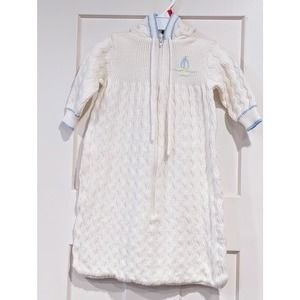 VINTAGE Baby Cable Knit Sweater Hooded Bunting by Yellow Bird